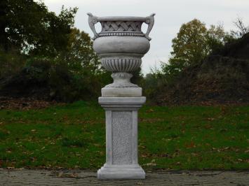 Flower Pot with Ears on Pedestal - 103 cm - Stone