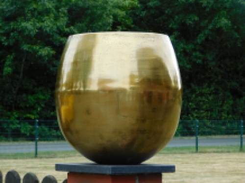 Large flowerpot - vase - gold colour - alu