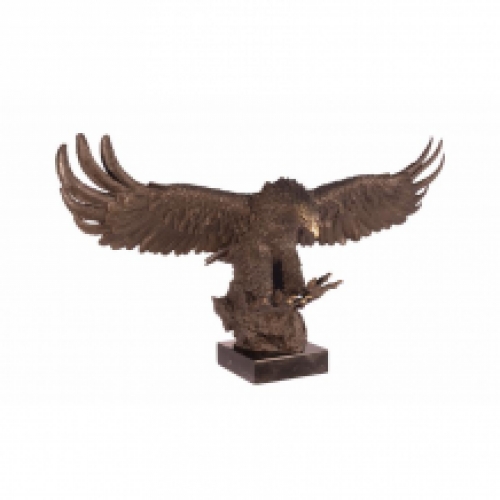 Bronzeskulptur eines absteigenden Adlers