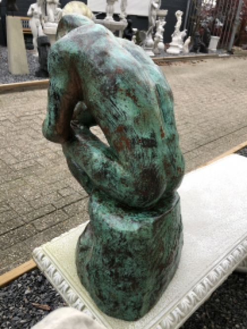 Sculptuur - verkoperd gietijzeren beeld, de denker, geweldig mooi beeld!!