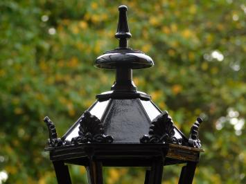 Klassieke Buitenlamp - 70 cm - Zwart - Kap met Kronen op Vierkante Voet - Alu