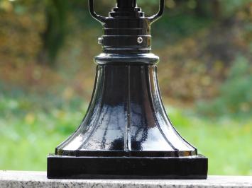 Klassieke Buitenlamp - 70 cm - Zwart - Kap met Kronen op Vierkante Voet - Alu