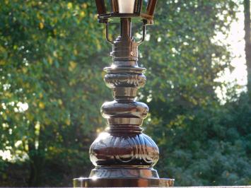 Klassische Außenleuchte – 83 cm – Schwarz – Runder Fuß mit Kronenschirm – Aluminium