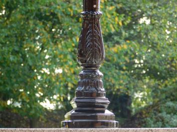 Klassieke Buitenlamp - 82 cm - Zwart - Sierlijke Sokkelpaal met Messing Accent - Alu
