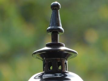 Classic Outdoor Lamp Black - 74 cm - Ornate Pedestal Post - Shade with Brass Accent - Aluminum