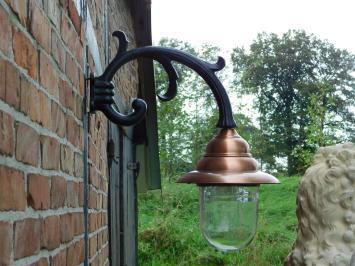 Classic Outdoor Light – Copper Shade & Cast Iron Wall Arm – 55 cm – Wall Lamp