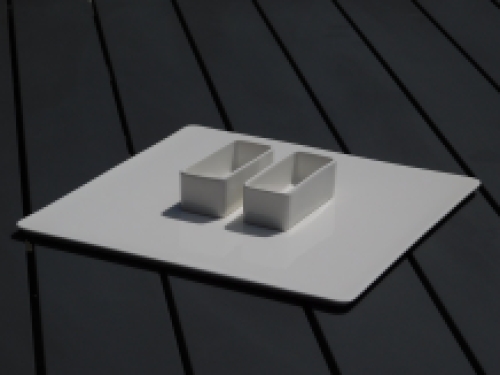 Chip & Dip set - porcelain - three pieces