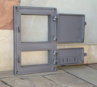 1 oven door for the stove or oven, ash shutter, cast iron + glass.