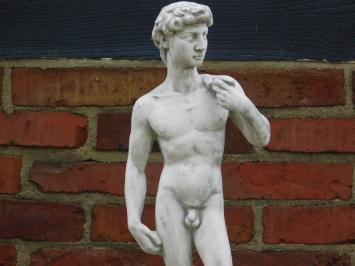 Statue David on Pedestal | 105 cm High | Stone | White and Grey Shades