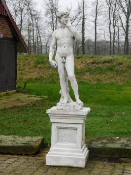 Statue David XL on Pedestal - 170 cm - Stone