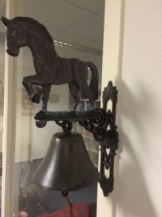 Cast iron doorbell with horse, beautiful!!