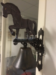 Cast iron doorbell with horse, beautiful!!