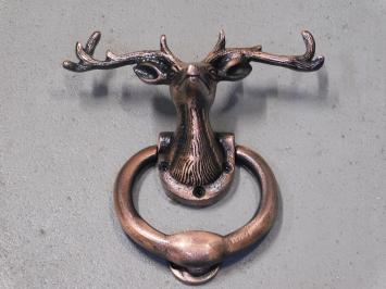 Door knocker Deer head - antique iron - copper colour