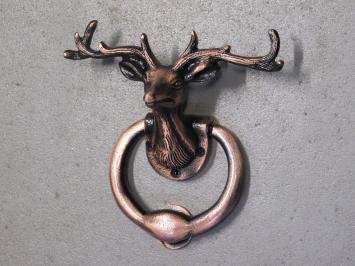 Door knocker Deer head - antique iron - copper colour