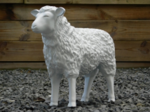 Dekoratives Lamm - weiß - Polystone