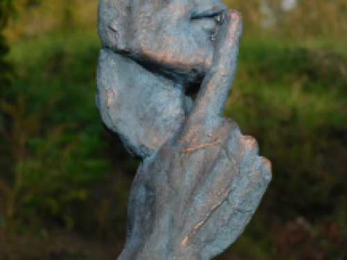 Statue the Whisperer - Polystone - Blue with Bronze