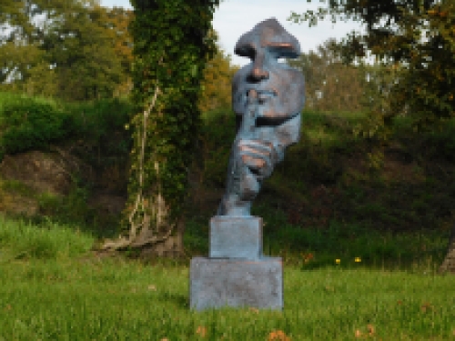 Statue the Whisperer - Polystone - Blue with Bronze