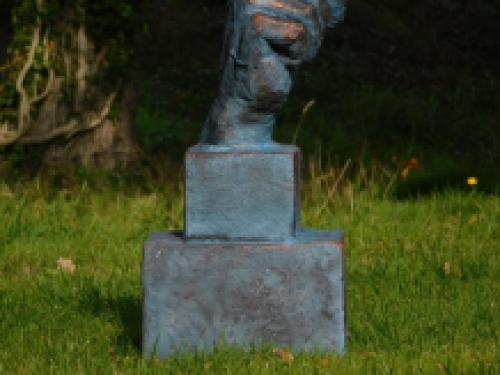 Statue the Whisperer - Polystone - Blue with Bronze