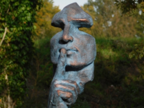 Statue the Whisperer - Polystone - Blue with Bronze