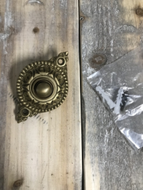 Ornate doorbell - patinated brass