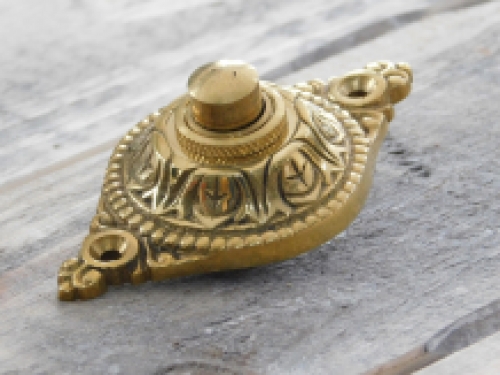 Ornate doorbell - polished brass - classic