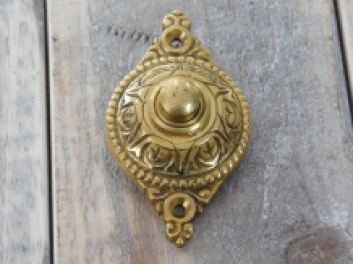 Ornate doorbell - polished brass - classic