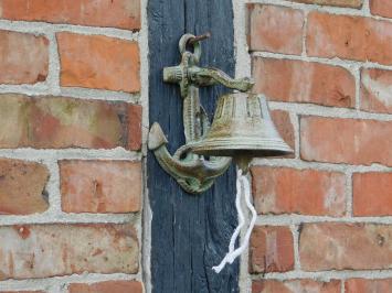 Cast Iron Anchor Doorbell – Green/Brown – Includes Cord