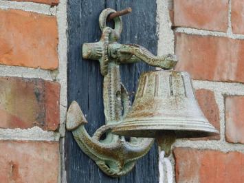 Cast Iron Anchor Doorbell – Green/Brown – Includes Cord