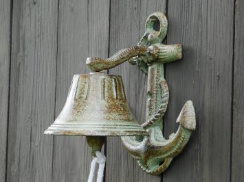 Cast Iron Anchor Doorbell – Green/Brown – Includes Cord