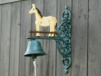 Doorbell with Blond Horse - Cast Iron - Vintage Wall Bell