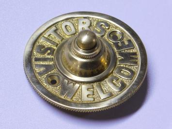 Deurbel ''Visitors Welcome'' - 8 cm - Messing