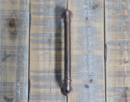 Door Handle, Push Handle, Tubular Shape | Iron, Red | H 3,0 X W 22,0 Cm