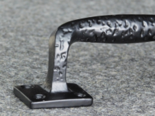 Door handle square S - black - solid iron