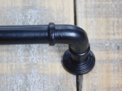 Door Handle, Push Handle, Tubular Shape | Iron, Black | H 3.0 X W 22.0 Cm