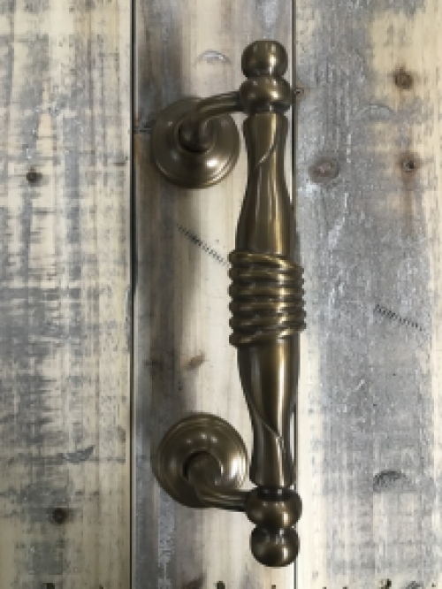 Door handle - handle for the front door, brass patinated, beautiful design!