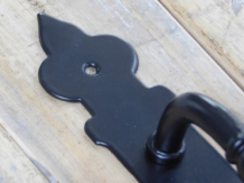 Türgriff mit Schlüsselloch, schwarz pulverbeschichtet, Griff / Türgriff.