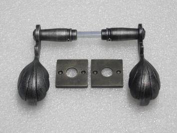 Set Deurklinken Vienna met Klinkrozetten - Gietijzer Verzinkt