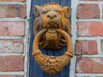 Large Lion's Head as Door Knocker - Cast iron rust-brown