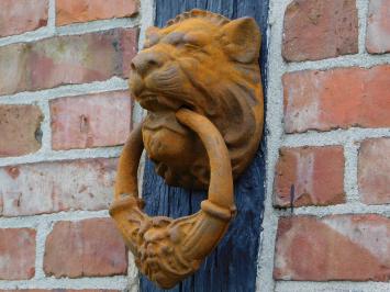 Large Lion's Head as Door Knocker - Cast iron rust-brown