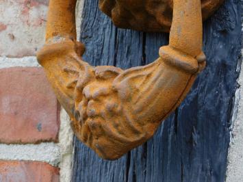 Large Lion's Head as Door Knocker - Cast iron rust-brown