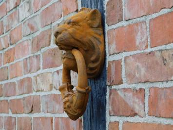 Large Lion's Head as Door Knocker - Cast iron rust-brown