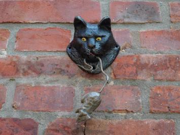 Cat and Mouse Door Knocker – Coloured Cast Iron