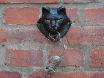 Cat and Mouse Door Knocker – Coloured Cast Iron