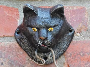 Cat and Mouse Door Knocker – Coloured Cast Iron