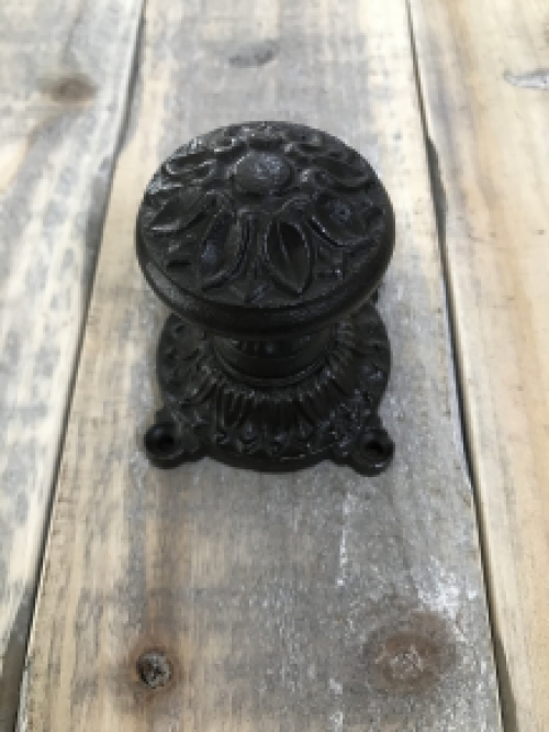 Door knob Pinto + rosette - Antique Iron - Dark brown