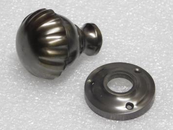 Vaste Deurknop met Rozet - Donker Gepatineerd Messing