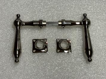 Türbeschlagset – Nickel-Chrom – glänzende Türgriffe und Rosetten