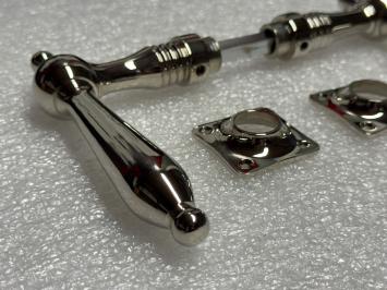 Türbeschlagset – Nickel-Chrom – glänzende Türgriffe und Rosetten