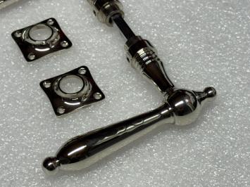 Türbeschlagset – Nickel-Chrom – glänzende Türgriffe und Rosetten