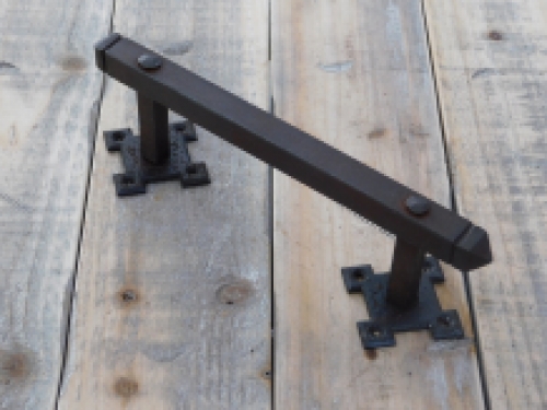 Door handle ''Tough'' wrought iron, dark brown-rust, beautiful and robust